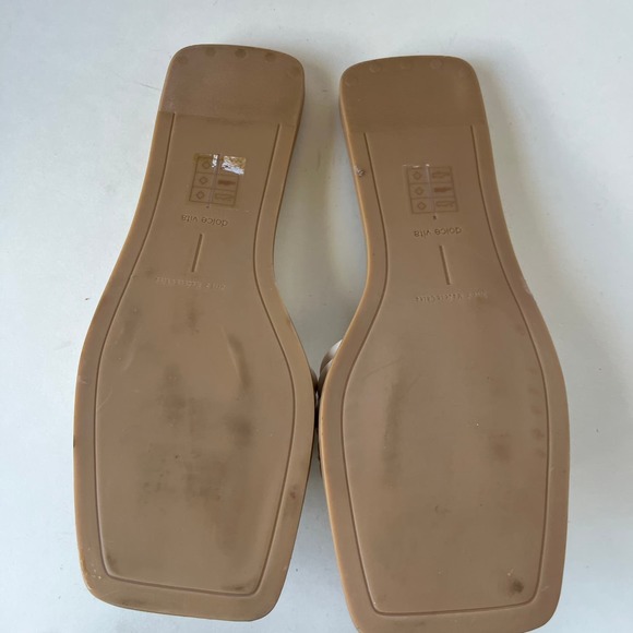 Dolce Vita NYX Flat Sandals Womens Shoes Sz 9 Cream Square Toe Slip On Strappy - Picture 7 of 11